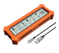 M.2 SSD NVMe, caja de disco duro de alta velocidad de 10 Gbps con pantalla HD inteligente para SATA y NVMe de doble protocolo para configuraciones de llave M y llave M & B (naranja)