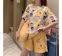 M-2 XL Oversize Disney Anime Winnie The Pooh Kawaii Pijamas para Mujer Camiseta de Manga Corta y Pantalones Cortos Ropa Informal para el hogar Conjuntos de Pantalones Cortos