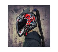 (M-3 (1)) Casco de motocicleta de cara completa seguro con doble lente, última versión, material ABS,