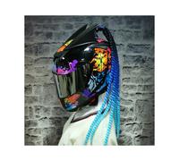 (M-3 (3)) Casco de motocicleta de cara completa seguro con doble lente, última versión, material ABS,