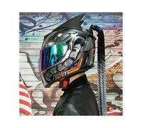 (M-4 (4)) Casco de motocicleta de cara completa seguro con doble lente, última versión, material ABS,
