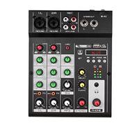 M- 4U - Consola de mezcla portátil BT de 4 canales, mezclador de audio digital, efectos de reverberación integrados, ecualizador de 3 bandas