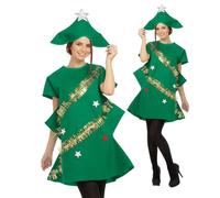 (M-Adulto) Disfraz de cosplay para padres e hijos: vestido corto con forma de árbol de Navidad, ideal