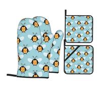 M any - Juego de 4 soportes para ollas y guantes de horno, resistentes al calor, para asar a la parrilla