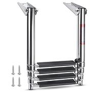 M-Arine Baby - Escalera telescópica de Acero Inoxidable con Plataforma de 4 escalones para Barco y yate