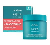 M. Asam Crema de noche Aqua Intense (100 ml) - Crema facial hialurónico para una hidratación intensa, sin perfume y regeneradora, Skincare con silicio y aceites vegetales para piel suave