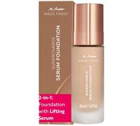 M. Asam Magic Finish Supercharge - Base de sérum para base de maquillaje Cool Honey (30 ml), base líquida hidratante y suero facial reafirmante en uno, cobertura óptima y ácido hialurónico, vegano