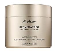 M. Asam RESVERATROL PREMIUM NT50 - Mantequilla corporal (300 ml) - Mantequilla corporal para pieles exigentes, cuidado corporal intensivo con manteca de karité y manteca de cacao, alisa la piel, crema