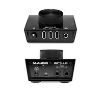 M-Audio AIR HUB - Interfaz de monitorización de audio, tarjeta de sonido USB, USB-C con concentrador de 3 puertos y software de producción