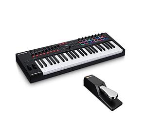M-Audio Oxygen Pro 49 + SP-2 - Teclado controlador MIDI USB con 49 teclas sensibles a la velocidad, pads de ritmos y paquete de software incluido + Pedal de sustain de estilo piano