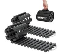 M-AUTO Paquete de 2 alfombrillas de tracción de neumáticos para nieve, pistas de recuperación portátiles para vehículos en barro, nieve, hielo y arena, dispositivos de emergencia enrollables de 31