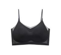 (M,Black)Summer Seamless Ultra Thin Plus Size Ice Silk Comfort Bra Lightweight Sports Bra