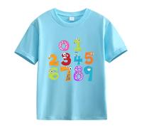 M Blau Day Girls and Boys Kids T Shirts Fun Colorful Numbers Shirt Impreso, azul celeste, 6-7 años