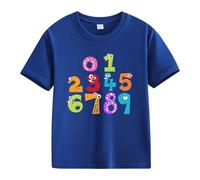 M Blau Day Girls and Boys Kids T Shirts Fun Colorful Numbers Shirt Impreso, azul oscuro, 6-7 años