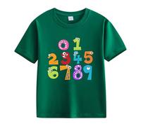 M Blau Day Girls and Boys Kids T Shirts Fun Colorful Numbers Shirt Impreso, verde, 6-7 años