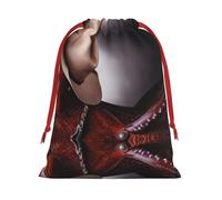 M - Bolsa de Navidad con cordón, sillín de caballo reutilizable con sombrero de vaquero, estampado salvaje, bolsas de Navidad, bolsas de regalo para cumpleaños, bodas