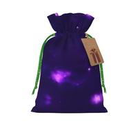 M - Bolsa de Navidad reutilizable con cordón y estampado de galaxia mágica para vacaciones, cumpleaños y regalos de boda