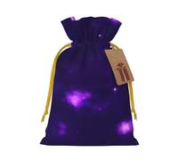 M - Bolsa de Navidad reutilizable con cordón y estampado de galaxia mágica para vacaciones, cumpleaños y regalos de boda