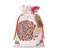 M - Bolsas de Navidad con bonito estampado de erizo, bolsa de regalo para cumpleaños, bodas