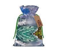 M - Bolsas de Navidad con cordón, estampado de cataratas del Niágara, bolsas de vacaciones para bodas, cumpleaños