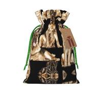 M - Bolsas de Navidad con estampado de pastor alemán, bolsa de regalo para cumpleaños, bodas
