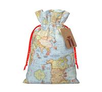 M - Bolsas de Navidad, diseño de mapa del mundo, bolsa de regalo para cumpleaños, bodas