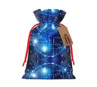 M - Bolsas de Navidad - Inteligencia artificial con impresión de cerebro para envolver golosinas, regalo para cumpleaños, bodas