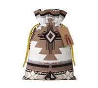 M - Bolsas de Navidad reutilizables con estampado de aborígenes para fiestas de Navidad, vacaciones, con cordón, bolsas de regalo para cumpleaños, bodas