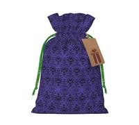 M - Bolsas de Navidad reutilizables con estampado de enjambre de fantasmas para fiestas de Navidad, vacaciones, con cordón, bolsas de regalo para cumpleaños, bodas