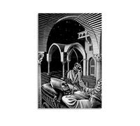 M.C. Escher- Pinturas decorativas impermeables y resistentes a las manchas, pósteres de alta definición, adecuados para múltiples escenarios en salas de estar, dormitorios y oficinas, estilo sin marco