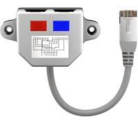 M-cab 7000918 - divisor de red (cat5, gris, 0,15 m, macho/hembra)