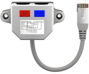 M-cab 7000918 - divisor de red (cat5, gris, 0,15 m, macho/hembra)
