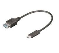 M-Cab 7001305 - Cable USB (0,2 m, USB C, USB A, 2.0/3.0 (3.1 Gen 1), Male Connector/Female Connector, Negro)