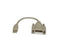 M-Cab 7200448 adaptador de cable USB A D-SUB 15 pin Gris - Adaptador para cable (USB A, D-SUB 15 pin, Male connector / Female connector, 0,2 m, Gris)
