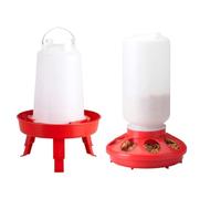 M&Catree Comedero para Polluelos de 1 kg y Bebedero para Pollitos de 1,5 l, Comedero para Gallinas y Bebedero para Gallinas, Codornices - Rojo