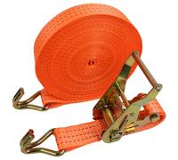 M&Catree Correa de Amarre con trinquete y Gancho Tipo J, Cinchas de Sujeción de Carga 38mm x 12 m Correas de Sujección (Capacidad: 3000 kg)