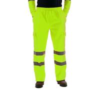 M&Catree Pantalones con Tiras Reflectantes y Forro Polar para Hombre Alta Visibilidad Pantalones de Trabajo Cálidos - Verde, XL