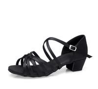 M&Catree Zapatos de Baile Latín Calzado de Tacón Medio para Niña Mujer - Negro, CN 39 (Longitud: 23.5cm)