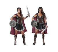 (M-Con escudo y espada) Disfraz de guerrera romana medieval Xena para mujer, estilo espartano, para