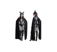 (M) Conjunto de disfraz de Reina Malvada Negra con diadema, disfraz de cosplay para Halloween