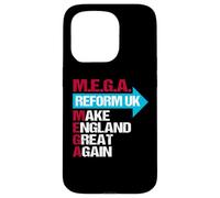 M.E.G.A Haga que Inglaterra sea grande otra vez. Reforma Reino Unido. Carcasa para iPhone 15 Pro