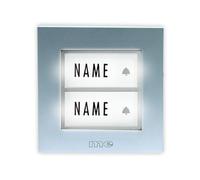 m-e modern-electronics KTB-2 S-Pulsador de Timbre Iluminado con Placa para Nombre (12 V/1 A), Color Plateado
