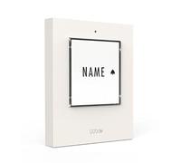 m-e Pulsador de timbre KTF-1 W para 1 casa familiar, placa de nombre con iluminación automática, carcasa de plástico de alta calidad en color blanco, placa de timbre para puerta de casa, placa de