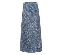 M Falda midi negra con estampado floral para mujer de falda maxi estampada para mujer de estilo bohemio, falda larga que fluye postal N Roll, a, S
