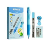 M&G Juego de portaminas, lápiz mecánico de 2 mm, con recambio de borrador y sacapuntas, suministros escolares, lápices de dibujo, lápices de dibujo, lápices mecánicos estéticos para escribir (azul)