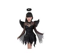 (M)Ghost Angel Costume Girl's Halloween Princess Dress With Wings
