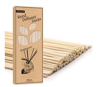 M&H - 120 varillas difusoras de madera natural de ratán de 25,4 cm, varillas difusoras de aroma de aceites esenciales, repuesto, recambio, para fragancia aromática