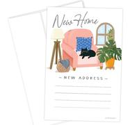m&h invites Nuevas tarjetas de dirección, diseño de gato encantador en silla, 20 tarjetas de cambio de dirección con sobres, anuncio en movimiento para We Moved or I've Moved Cards
