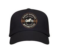 M. HARLEY Gorra Biker Hombre Vintage Ride 1985 - Gorra Negra Estilo Motero Retro con Diseño Motorcycle