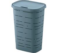 M home by Mazzei Mondex - Baúl para Ropa de plástico de 55 L, Color Azul Cielo, Fabricado en Francia, Cesta de lavandería Robusta con Tapa, 44 x 32,5 x 60,5 cm, Ideal para Cuarto de baño, Dormitorio